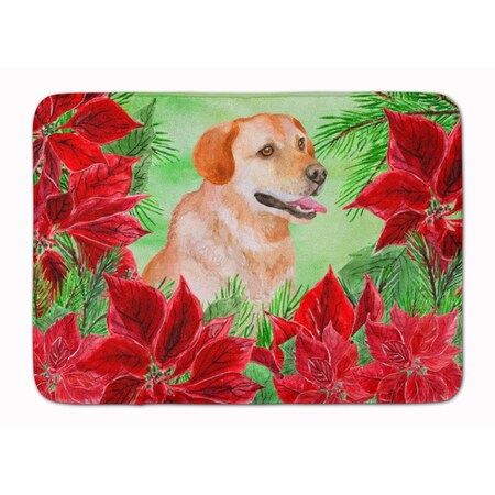 Carolines Treasures Labrador Retriever Poinsettas Machine Washable Memory Foam Mat CK1361RUG